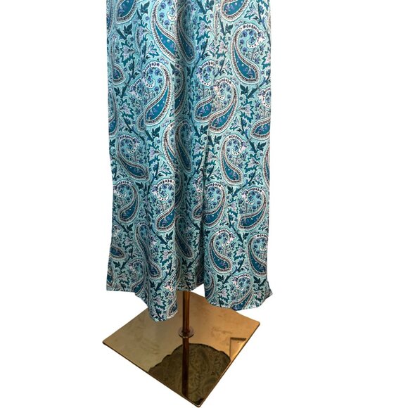 2/$50 NEW Bohemian Large Paisley V-Neck Maxi Wrap Dress Belt Large Slit - Picture 13 of 16